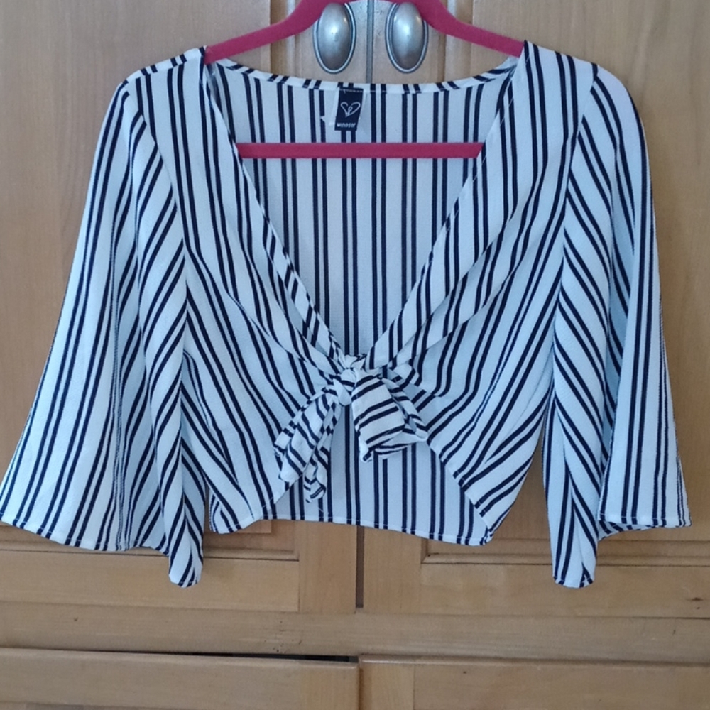 Striped Windsor Half Shirt with Tie